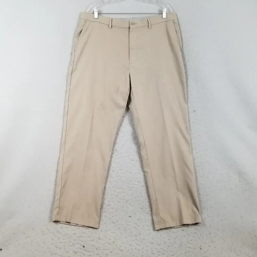 Greg‎ Norman Attack Life Pants Mens 36x30 Beige Khaki Golf Performance Polyester